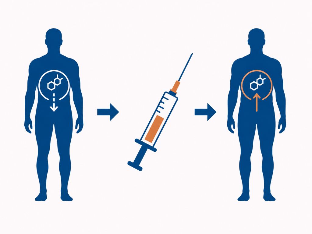 Clinical explainer graphic for TRT